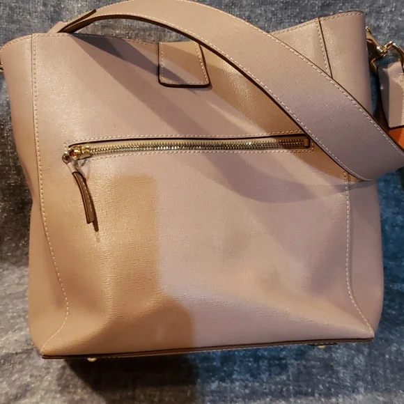 Dooney & Bourke Beige Shoulder Bag with Gold Hardware - Picture 3 of 5